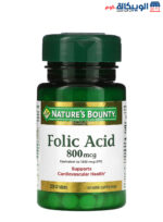 Nature's Bounty Folic Acid capsules for support heart health 800 mcg 250 capsules