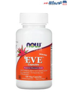 فيتامين Eve من ناو فودز‏ متعدد فيتامينات لتعزيز صخة المرأة 120 كبسولة نباتية - Now Foods Eve Capsules Superior Women'S Multi Iron-Free 120 Veg Capsules