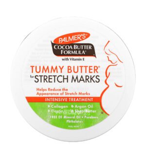 كريم بالمرز بزبدة الكاكاو مع فيتامين E لعلامات التمدد 4.4 أونصة 125 جم - Palmers Cocoa Butter Formula with Vitamin E Tummy Butter for Stretch Marks 4.4 oz (125 g)