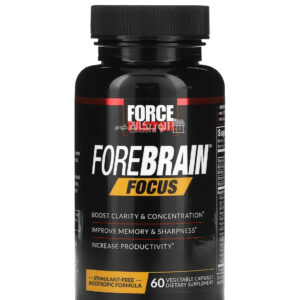 مكمل غذائي للدماغ Forebrain Focus من فورس فاكتور‏ لتعزيز وظائف المخ 60 كبسولة نباتية - Force Factor Forebrain Focus 60 Vegetable Capsules