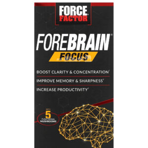 مكمل غذائي للدماغ Forebrain Focus من فورس فاكتور‏ لتعزيز وظائف المخ 60 كبسولة نباتية - Force Factor Forebrain Focus 60 Vegetable Capsules