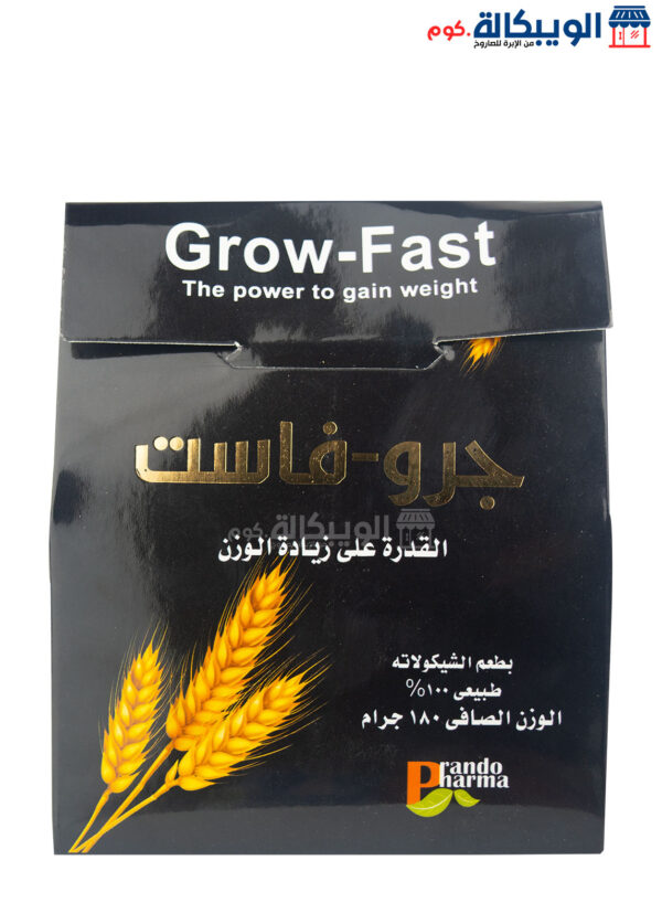 جرو فاست بودر لزيادة الوزن بطعم الشيكولاتة 180جم Grow Fast Powder