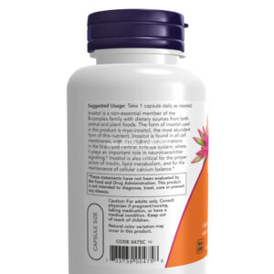 مكمل غذائي إينوسيتول من ناو فودز 100 كبسولة نباتية - NOW Foods Inositol Capsules, 500 mg, 100 Veg Capsules