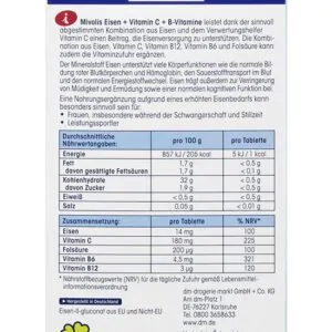 حبوب الحديد مع فيتامين سي وفيتامين ب Eisen + Vitamin C + B-Vitamine