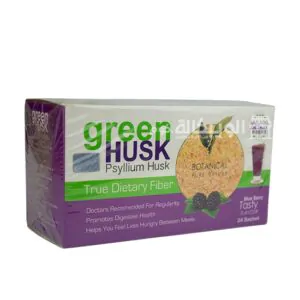 green husk جرين هاسك لسد الشهية بطعم التوت الازرق 24 باكت - green husk psyllium husk