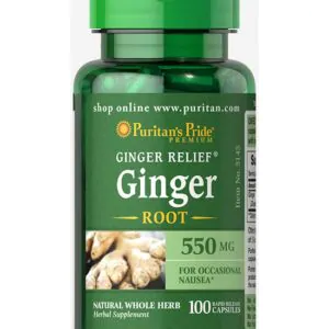 حبوب الزنجبيل Puritan’s Pride Ginger root 550 mg 100 كبسولة