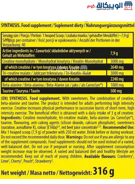 Nuclear Nutrition Synthesis Multi Creatine Complex Ingredients