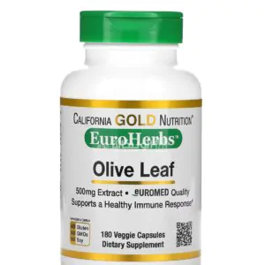 California Gold Nutrition Olive Leaf Extract 500 mg 180 Veggie Capsules