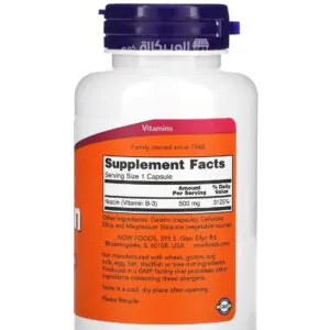 NOW Foods Niacin 500 mg 100 Capsules