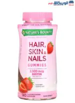 Nature's Bounty Hair Skin & Nails Gummies with Biotin, Strawberry 1250 mcg 140 Gummies