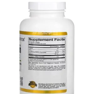 California Gold Nutrition Hydrolyzed Collagen Peptides + Vitamin C, Type I & III, 250 Tablets