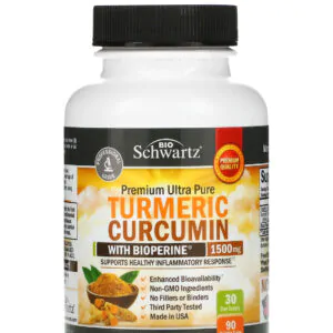 حبوب الكركم مع الفلفل الاسود BioSchwartz Turmeric Curcumin with Bioperine 500 mg 90 Capsules