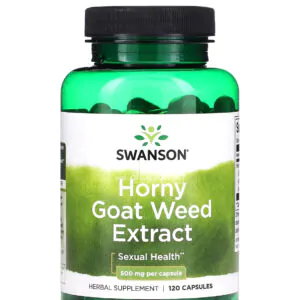 كبسولات هورني جوت من سوانسون‏ للصحة الجنسية 500 ملجم  120 كبسولة - Swanson Horny Goat Weed 