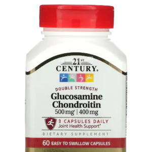 جلوكوزامين كبسولات من 21 سينتري‏ لدعم دعم صحة المفاصل 60 كبسولة سهلة البلع - 21st Century Glucosamine Chondroitin 60 Easy to Swallow Capsules