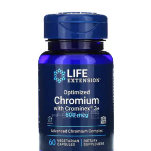 لايف اكستنشن كبسول كروميوم مع Crominex 3+ 500 ميكروجرام 60 كبسولة نباتية Life Extension Optimized Chromium with Crominex 3+ 500 mcg