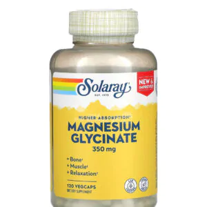 سولاراي فيتامين مغنيسيوم جليسينات عالي الامتصاص 350 ملجم 120 كبسولة نباتية Solaray High Absorption Magnesium Glycinate 350 mg